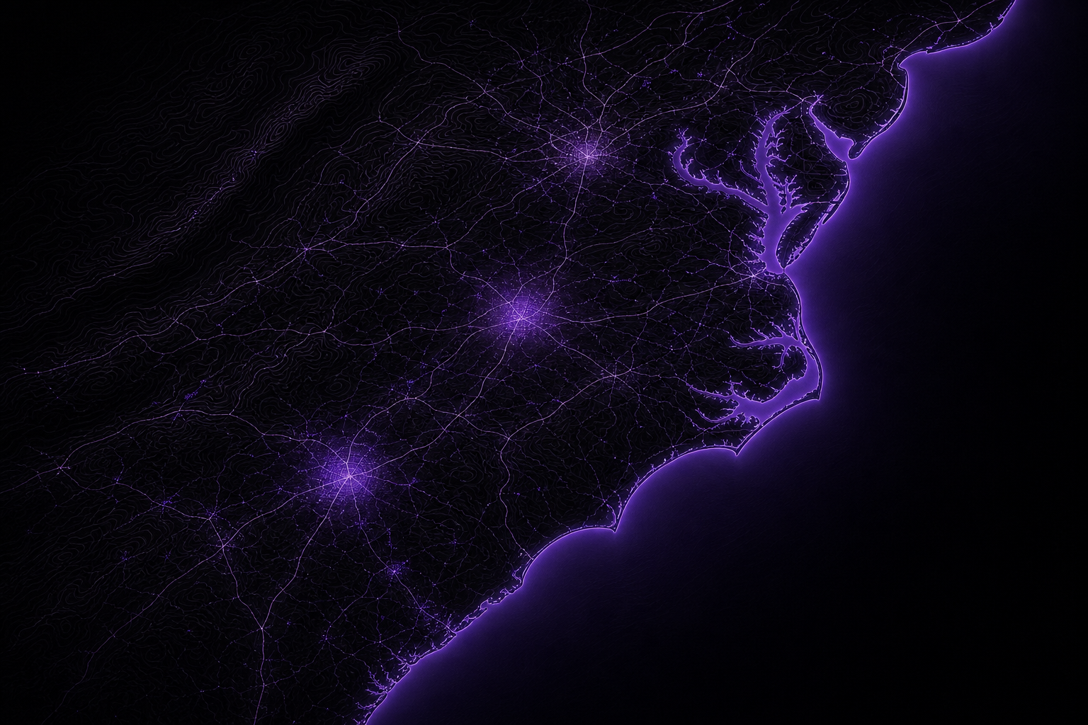 Stylized map of VYBE launch cities